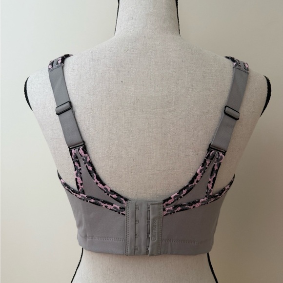 NEW Glamorise Sports Bra Cami Wire-Free Grey Pink New Without Tags Plus Size - Picture 4 of 6